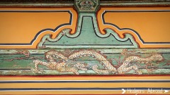 Hand painted dragon on the oldest wooden building in Korea